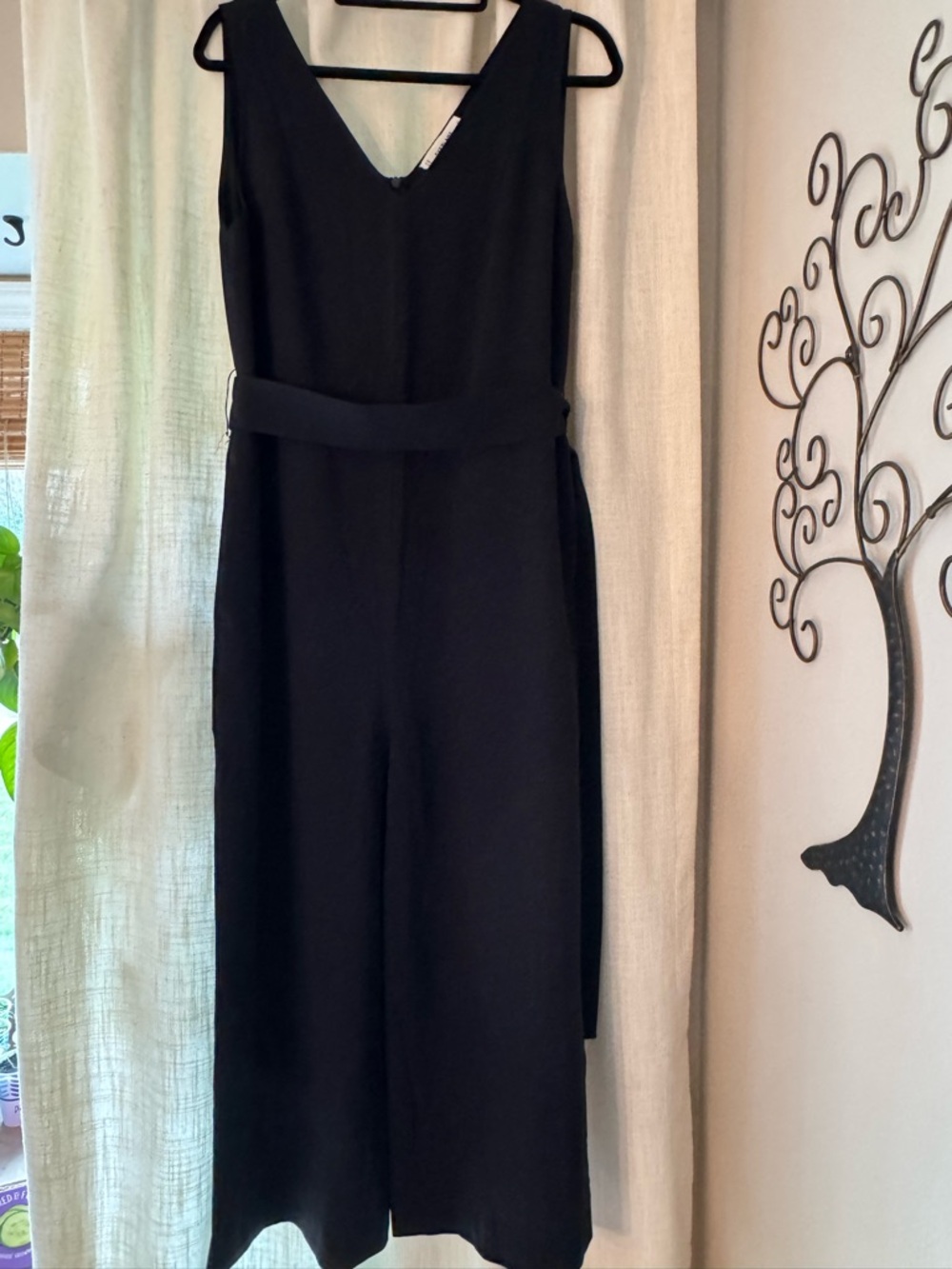 Everlane Black Sleeveless Wide-Leg Jumpsuit